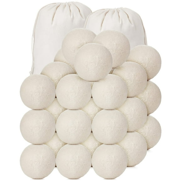 DIYMAG 18 Pcs Wool Dryer Balls for Dryer , 2.8in All Natural Fabric Softener, Anti Static, Reduces Clothing Wrinkles and Saves Drying Time Saving