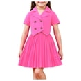 thumbnail image 2 of Conjunto de falda y top para niña, conjunto de dos piezas con falda plisada, top de manga corta y media falda para niño, ropa de abrigo y falda, ropa infantil, top de poliéster para niño, 2 of 6