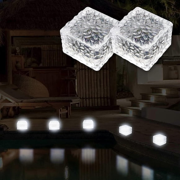 The 2-pack will be placed Solcellslampor PVC tiles, solar photovoltaic, LED-tiles, with a light Sensor On/Off Solcellslampor Outdoor garden decorations, 7x7x5cm.
