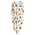 thumbnail image 4 of Xoenoiee Dog Paw Bone Heart Pattern Caftans for Women V-Neck Moomoo Dresses 70s Kaftan Dress Batwing Sleeve Bikini Cover up Lightweight Loungewear Maxi Dress, 4 of 7