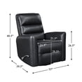 thumbnail image 2 of OakvillePark Crestshire Faux Leather Swivel Glider Reclining Chair, Black, 2 of 15