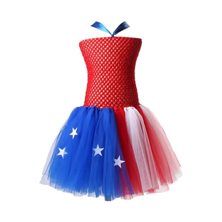 

Toddler Kids Girls Fourth Of July Independent Day Girls Historical Party Tulle Mesh Dress Princess Outfits Baby Girl Newborn Essentials Baby Girl Dresses 12-18 Months Newborn Girl Dresses
