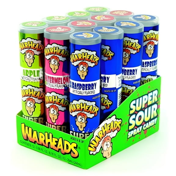 Warheads Super Sour Spray, 12 Count (SUGAR CANDY - NOVELTIES/KIDS)