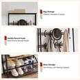 thumbnail image 4 of Bingirl Double Row Coat Rack Shoe Bench Organizer with 5/10 Hooks - 4-in-1 Entry Hallway Storage with Metal Frame, Wood Look for Living Room & Bedroom, 4 of 5