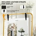 thumbnail image 4 of AuntyFey Wedding Welcome Sign Stand, Gold Metal Easel Display Stand Sign Holder Seating Chart Display with Hanging Leather Straps for Birthday, Party, 4 of 6