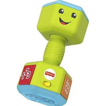 Fisher-Price Laugh & Learn Baby To Toddler Toy Countin’ Reps Dumbbell Rattle With Lights & Music For Ages 6  Months
