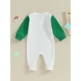 thumbnail image 4 of Infant Baby Boy Girl St. Patricks Day Outfit 3 6 12 18 Months Lucky Charm Long Sleeve Jumpsuit Romper Spring Clothes, 4 of 7