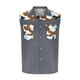 thumbnail image 5 of VBTAPA Mens Camo Shirt Casual Summer Tank Top Sleeveless Button Down Beach Shirts with Pockets Sales of Today Gray L, 5 of 6