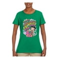 thumbnail image 2 of Wild Bobby Betty Boop Peace, Love and Girl Power Betty Boop Womens T-Shirt, Kelly, 3X-Large, 2 of 5