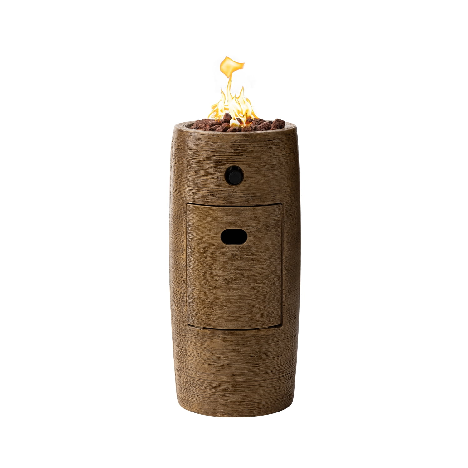 VENTOPYR 15,000 BTU 11-inch Round Outdoor Propane Fire Pit Table,Free Lava Rocks(Brown)