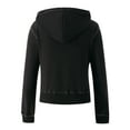 thumbnail image 3 of Genuiskids Women Juniors Vintage Hoodies Jacket Casual Personalized Sewing Thread Long Sleeve Zipper Slim Hooded Sweatshirt Outerwear with Pockets for Teen Girls, 3 of 9