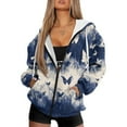 thumbnail image 4 of SCRAWLGOD Butterfly Woman Hoodies Zip Up Womens Hoodie Sweatshirt Zipper Pockets Long Sleeve Ladies Zip Up Hoodie Soft Women's Sweatshirts Zipper Front Size XL for Party, 4 of 7