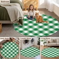 thumbnail image 6 of 3ft Washable Round Rug, Pastoral Style Non-Slip Circle Area Rug for Bedroom Bedside, Deep Green Lattice Soft Indoor Floor Mat for Home Decor, 6 of 9