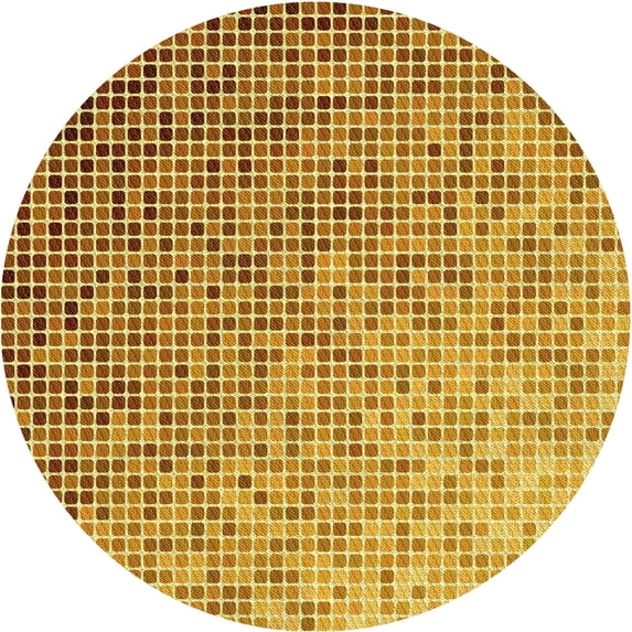 Ahgly Company Machine Washable Indoor Round Transitional Mahogany Brown Area Rugs, 4' Round