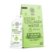 (2 pack) (2 pack) Harmony Proteins Collagen Powder Beauty Water Crisp Apple Instant Drink Mix Packets, 6 Ct