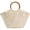 beige, variant on 1pc 3D Floral Embroidered Sequin Tote Bag Women Ring Handle Shoulder Bag for Beach Vacation