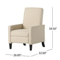 thumbnail image 4 of GDF Studio Hatherly Contemporary Fabric Upholstered Pushback Recliner, Beige and Dark Brown, 4 of 10