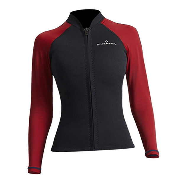 Chaqueta de Secado Rápido Sunnimix Traje de Neopreno Nadar Surf En Húmedo Top Mujer Rojo XL