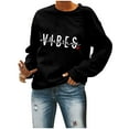 thumbnail image 5 of Women's Casual Long Sleeve Tops Cute Printed Round Neck Cozy Loose Pullover Sweatshirts for Spring Valentine's Gift(Black,L), 5 of 5