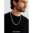 thumbnail image 5 of PROSTEEL Mens Chain Stainless Steel Round Link Chain Silver Necklaces 6mm Non-tarnish Hypoallergenic Birthday Valentines Father Day Jewelry Gift for Dad Husband 28 Inch, 5 of 8