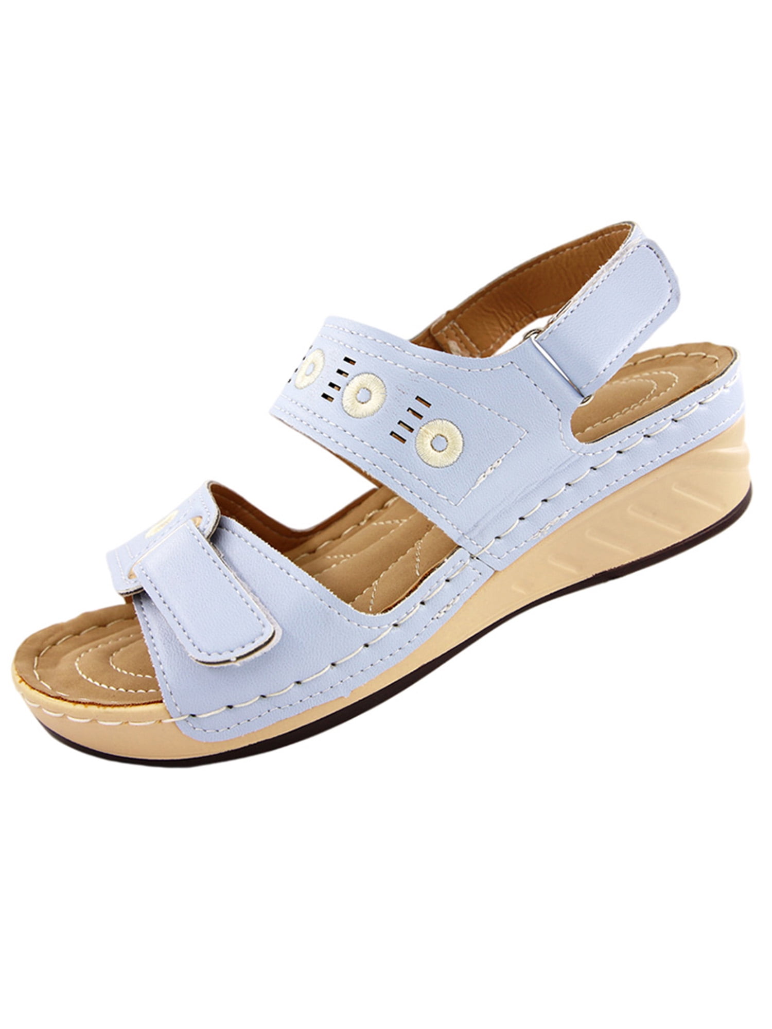 Woobling Womens Ladies Orthopedic Diabetic Wide Comfort Cushion Shoes Summer Wedge - Walmart.com