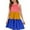 Blue, variant on Big Girls' Dresses Sleeveless Color Block Casual Skater Swing Girls Floral Dress Size 13-14T