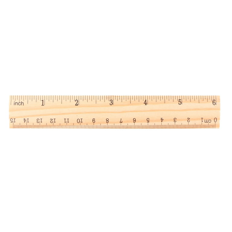 uxcell Wood Ruler 15cm 6 Inch 2 Scale Office Rulers Wooden