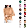 thumbnail image 1 of Pulls pour Femmes 2025 Chandail Côtelé Col Roulé Décontracté Hiver Manches Longues Ajusté, 1 of 4