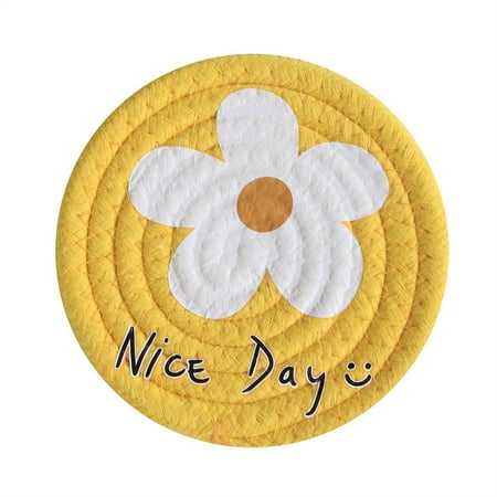 

Woven Floral Placemat Handcrafted And Durable Perfect Display For Christmas Yellow Large