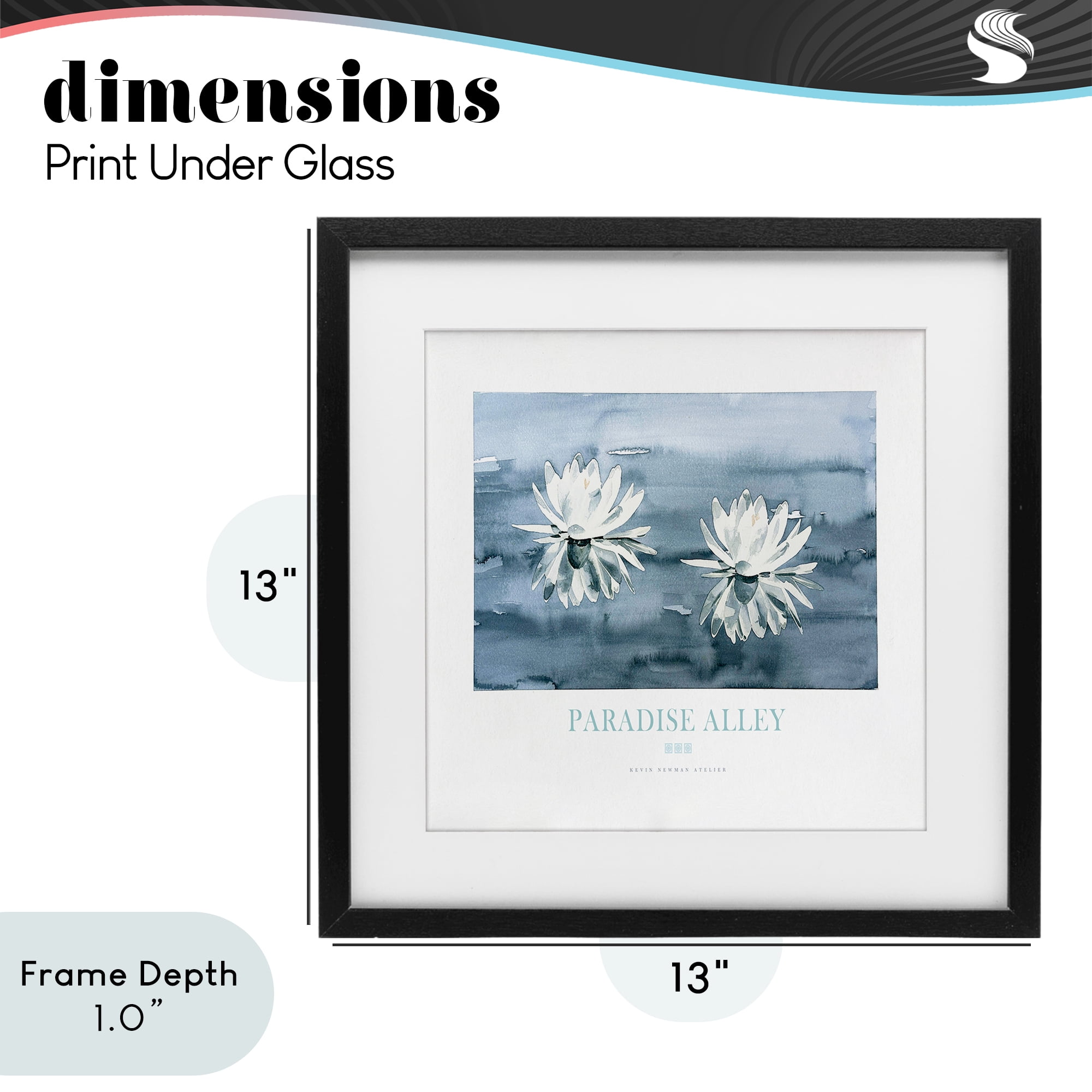 Stupell Industries Paradise Alley Water Lilies Black Framed Print Under Glass, design by Jadei Graphics