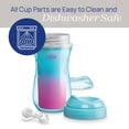 thumbnail image 4 of Chicco 9oz. Insulated Rim Trainer with Bite-Resistant Spout and Double-Wall Insulation, 12m+, 2-Pack - Teal/Pink/Floral, 4 of 10