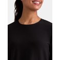 thumbnail image 5 of Athletic Works Women's and Women's Plus ButterCore Soft Tee with Long Sleeves, Sizes XS-4X, 5 of 6