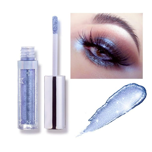 Hotiary Sombra de ojos líquida con purpurina metálica, sombra de ojos brillante, larga duración, resistente al agua, pigmentos altos, kit de maquillaje brillante para ojos, metales, delineador de ojos