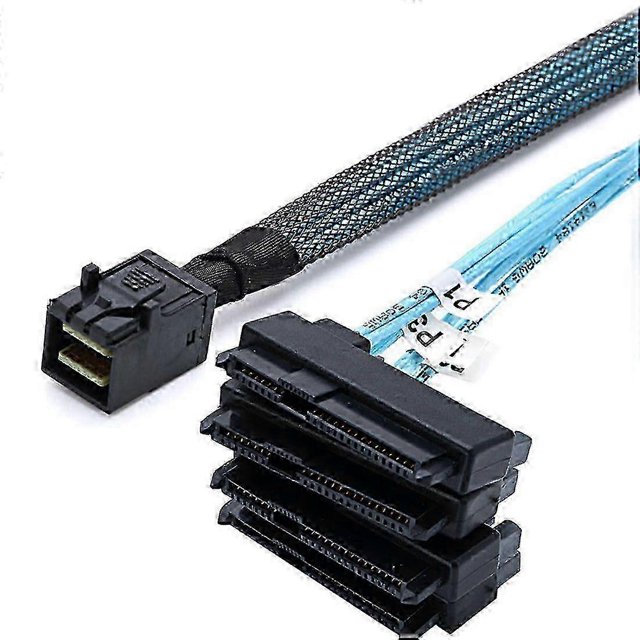 z Mini SAS SFF-8643 Host 1 to 4 SAS SFF-8482 29Pin Target SAS Disk 6Gbps Data Server Raid Cable 0.5M