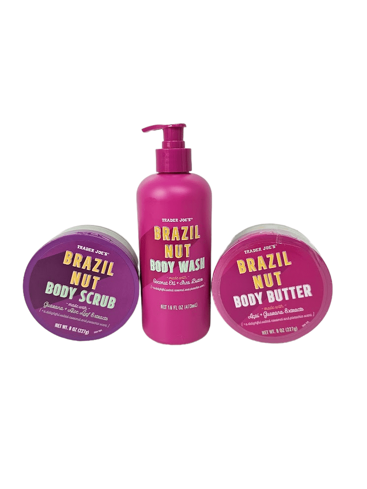 Trader Joe's Brazil Nut Body Wash, Body Scrub and Body Butter 3 Piece