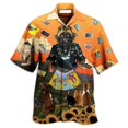 thumbnail image 3 of Camisetas con estampado 3D de gatos coloridos para hombre, camisetas casuales de manga corta con botones para vacaciones en la playa, camisetas de talla grande para hombre, 3 of 5
