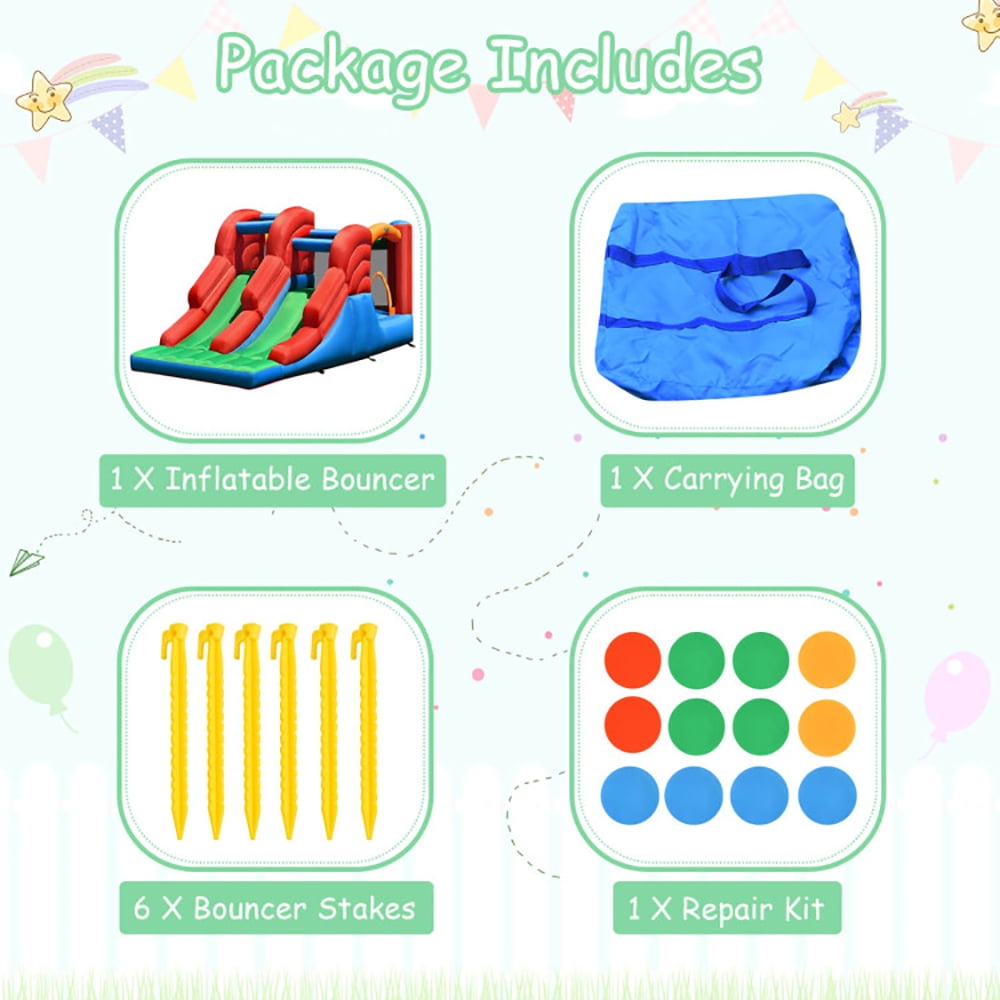 Aimee Lii 3-in-1 Dual Slides Jumping Castle Bouncer without Blower, Kids Bounce House Aimee Lii 3-in-1 Dual Slides Jumping Castle Bouncer without Blower, Kids Bounce House