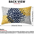 thumbnail image 3 of Navy Blue Yellow Pillow Covers 12x20 in Yellow Gray Dahlia Floral Geometric Pillow Cases Set of 2 Elegant Flower Lumbar Throw Pillows Spring Summer Home Decor for Couch Room Bed Cushion Outdoor, 3 of 6