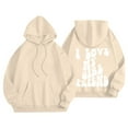 thumbnail image 7 of Gyexs Oversized Hoodies for Women Men Christmas Valentines Day Sweatshirts Hooded Long Sleeve Pullover Tops Trendy Winter Clothes Z02 Khaki & Size XXXXL, 7 of 7
