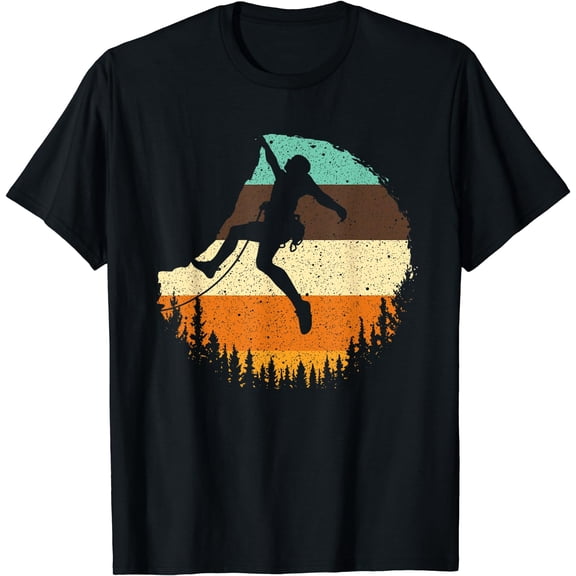 Cool Rock Climbing For Men Women Mountain Climber bouldering T-Shirt Black Small