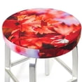 thumbnail image 3 of Fotbe Autumn Maple Leaves Stool Covers Round,Waterproof Round Bar Stool Covers Bar Chair Covers Washable Stool Cushion Slipcover for 12-14 Inch Chair-12 inch, 3 of 7