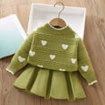 thumbnail image 5 of Lovzfmll Girl's Knit Set, Long Sleeve Top & A-Line Skirt, Casual Wear for Toddler, 1-2 Years, 5 of 6