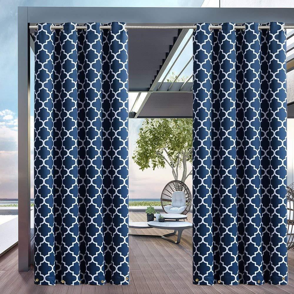 50"x108" Outdoor Curtain Privacy for Patio Waterproof Fade Resistant