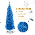 thumbnail image 2 of Gymax 6ft Pencil Artificial Christmas Tree Electroplate Pencil Tree (Blue), 2 of 10