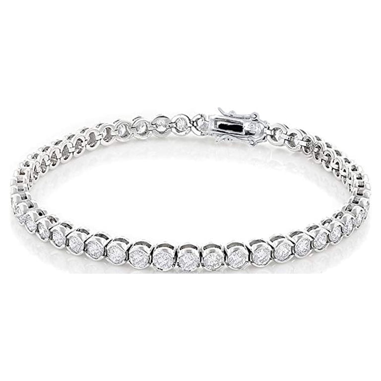 Cate & Chloe Joelle 18K White Gold Tennis Bracelet with Crystals photo 1