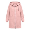 thumbnail image 5 of Cilsoka Long Hoodies for Women Zip up Plus Size Casual Long Sleeve Oversized Fleece Tunic Sweatshirts Fall Winter Jacket Coat with Pockets (S-3XL), 5 of 7