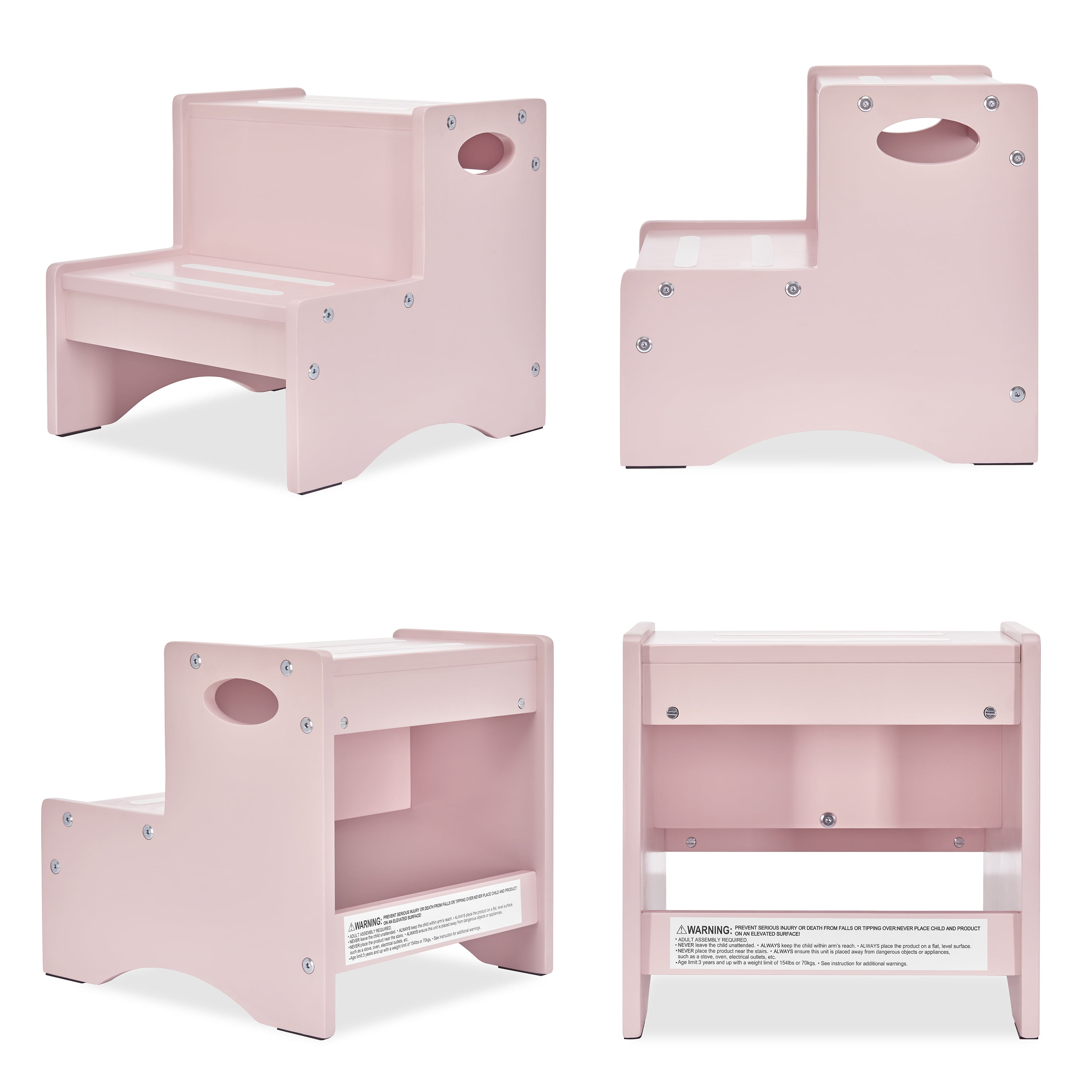 Dream On Me Little Steps Step Stool / Anti-slid base / Multipurpose Kids Step Stool / Sturdy & solid stool for kids In Pink