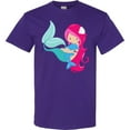 thumbnail image 3 of Inktastic Cute Mermaid, Little Mermaid, Pink Hair, Dolphin T-Shirt, 3 of 5