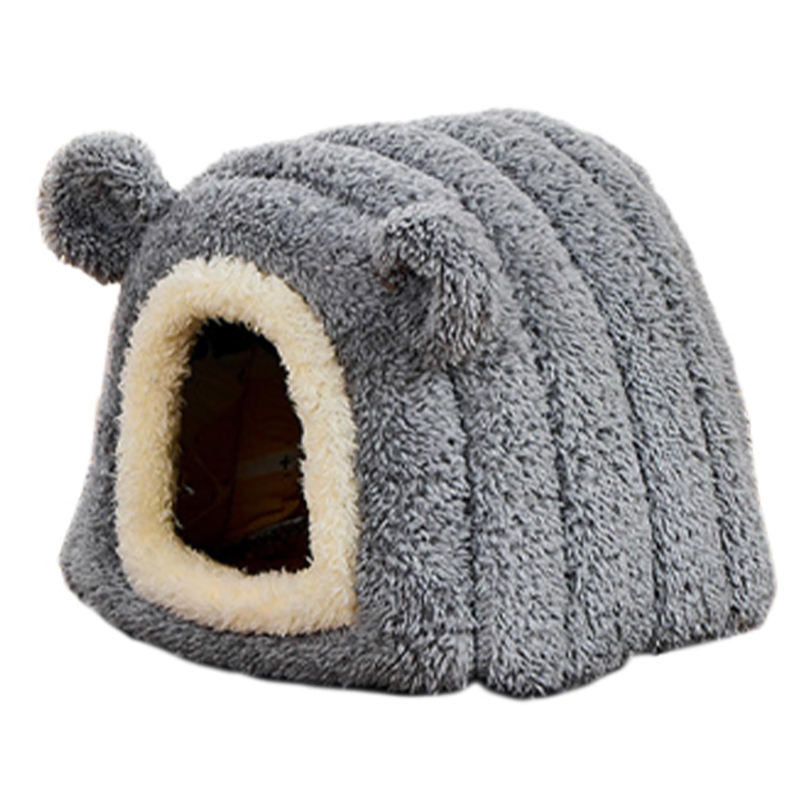 Pet Hideout Hut Warm Bunny Ears Caterpillar Shape for Small Rodents Hamsters Gerbils and Mice