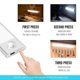 thumbnail image 5 of Lámpara de noche con sensor de movimiento LED ultradelgada con textura de madera para debajo del gabinete, carga USB tipo C, para cocina, armario, pasillo, blanco, plateado, 23 cm, 5 of 5